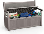 80 Gallon Outdoor Storage Bench Deck Box Waterproof Lockable,Outdoor Storage Furniture for Patio,Garden and Porch,Tools and Cushions（ Grey） by OutdoorLivingPerfected