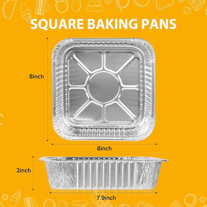 8"x8" Aluminum Foil Pans Disposable - Image 2