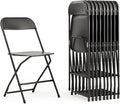 Flash Furniture Hercules Set of 10 Indoor/Outdoor Heavy-Duty Plastic Folding Chairs, Foldable Commercial Stacking Chairs with 650-lb. Static Weight Capacity, Black by FlashFurniture