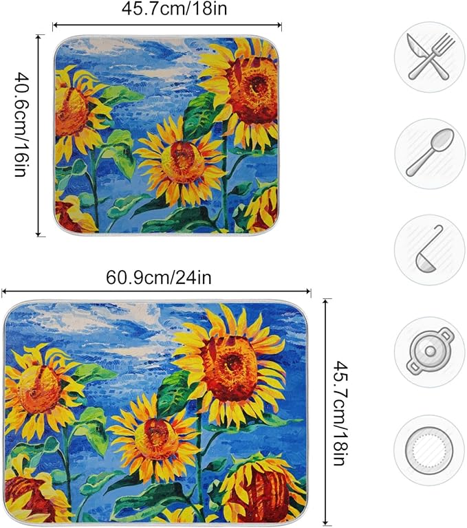 Absorbent Dish Drying Mat for Kitchen Counter - Image 3