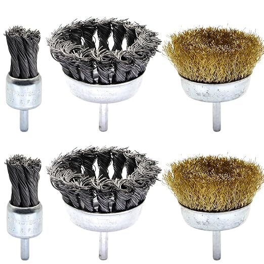 6-Piece Twisted Wire Brush Wheel Set by LingGan