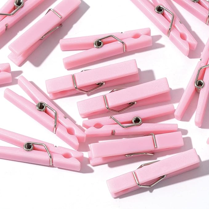 60PCS Baby Shower Clothespin Games Girl Plastic Mini Clothes Pins 1.4 inch by JUXINDAZYF