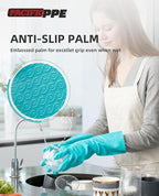 PACIFIC PPE Reusable Dishwashing Cleaning Rubber Gloves, Dish Washing Gloves - Image 3