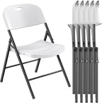 Nazhura 350 Weight Limit Heavy Duty Plastic Folding Chair with Reinfoced Steel Frame for Indoor and Outdoor, Wedding, Party, Restaurant, Meeting Room, Patio and Garden (White, 6 Pack) by NazhuraGoodCompanionAtHome