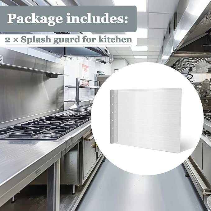 2 Pcs Stainless Steel Side Splash Guard - Image 3