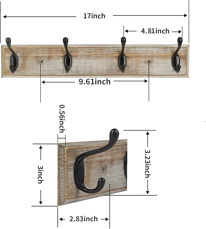 Coat Rack Wall Mounted, Entryway Wall Coat Rack - Image 3