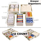 12 Pack Drawer Organizer Clothes, Foldable Fabric Dresser Organizer Closet - Image 3