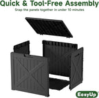 EasyUp 32 Gallon Outdoor Storage Box, Resin Waterproof UV-Resistant Deck Box, Reinforced Stability for Patio, Garden, and Poolside, X-Design Black - Image 5