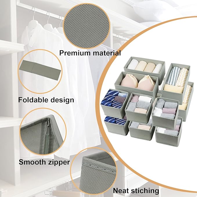 Drawer Organizer Clothes, Foldable Fabric Dresser Organizer Closet Organizers - Image 3