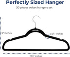 SereneLife 30 Pack Velvet Hangers – Non-Slip Clothes Hangers - Image 2