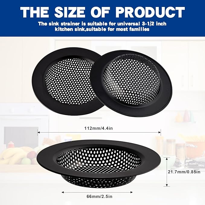 2PC Kitchen Sink Drain Strainer Stainless Steel - Image 6