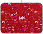Happy Valentine's Day Dish Drying Mat by Wamika