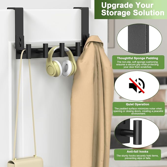 Stainless Steel Over Door Hooks, Over Door Hanger Holder - Image 6