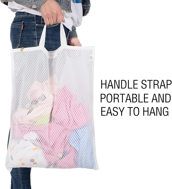 TENRAI Laundry Bag Mesh Wash Bag，Use YKK Zipper，Tote Bag Bathroom Hanging - Image 6
