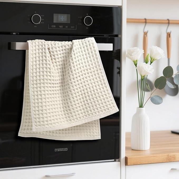 Jacquotha Waffle Hand Towels 2-Piece – Cotton, Quick Dry, Lint Free, 13” x 29” - Image 8