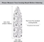 Black White Hibiscus Flower Ironing Board Cover-15x 54 Sketch Tropical Flowers - Image 5