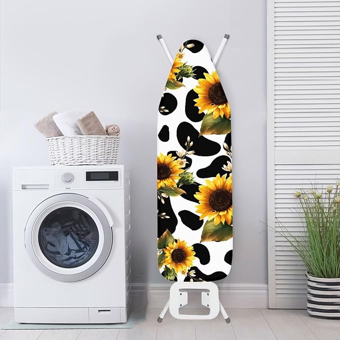 Sunflower Cow Print Ironing Board Cover and Pad Standard Size Resist Scorching - Image 3
