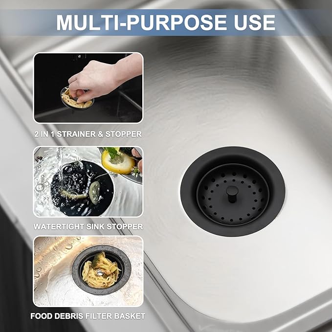 ZM Kitchen Sink Stainless Steel Deep Locking Basket Strainer - Image 2