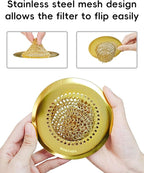Gold Sink Strainer, Reversible Mesh Sink Strainer - Image 4