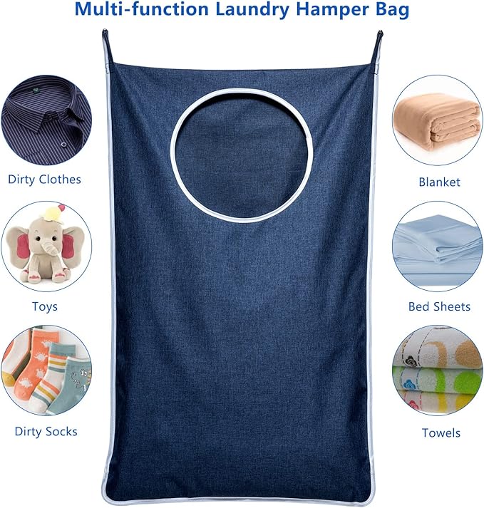 KEEPJOY 2 Pack Large Hanging Laundry Hamper Bag, 35x21.6 Inch Oversized Clothes - Image 6