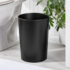mDesign Stainless Steel Round Metal Trash Can, Small 4 Gallon Wastebasket - Image 2