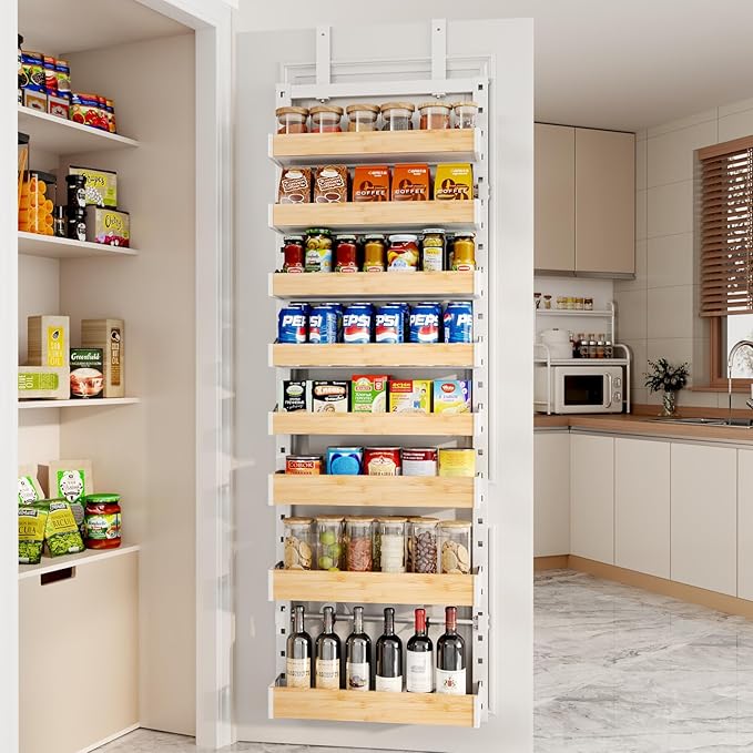 8-Tier Over The Door Pantry Organizer, Heavy-Duty Metal Wall Mount or Hanging - Image 4