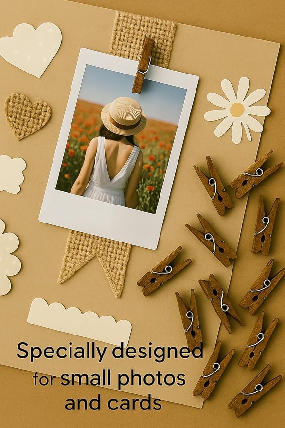 LWR CRAFTS Wooden Mini Clothespins 100 Per Pack 1" 2.5cm - Image 10