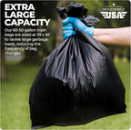 55 Gallon Large Trash Bags – 160 Mega Pack – 20 Micron Black Contractor Garbage - Image 5