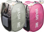 Larpur Pop Up Laundry Baskets, 2 Pack Mesh Laundry Hampers by Larpur