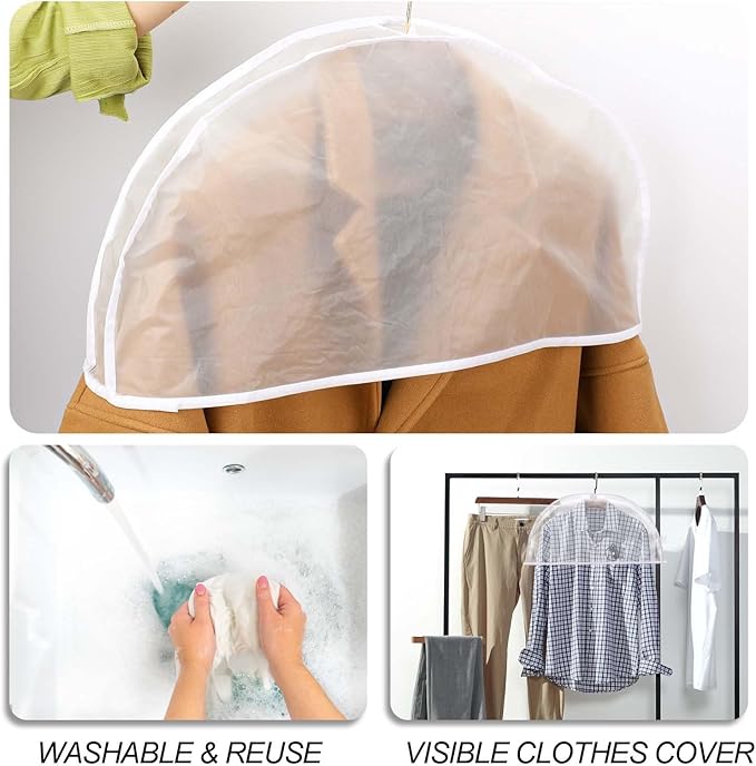 4 Pack Clear Clothing Hanger Shoulder Covers - Image 4