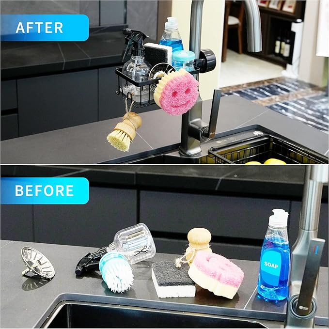 Sponge Holder for Kitchen Sink Smiley Face Sponge Holder Over Faucet - Image 6
