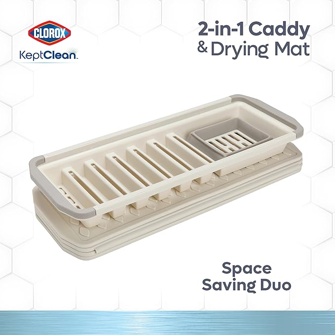 Clorox KeptClean 2-Piece Folding Kitchen Sink Mat and Sink Organizer – Folding - Image 4