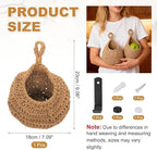 uxcell Hanging Fruit Baskets for Kitchen, Hand-Woven Wall Hanging Storage Jute - Image 2
