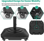 Umbrella Base with Wheels, Umbrella Stand Base Heavy Duty 100lb Windproof, Fillable Umbrella Base Mobile Square Umbrella Stand Outdoor Base for Patio, Deck, Poolside, Lawn, Fits Most Sized Umbrellas - Image 2