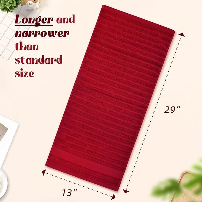 Jacquotha Red Hand Towels for Bathroom Ribbed - Image 5