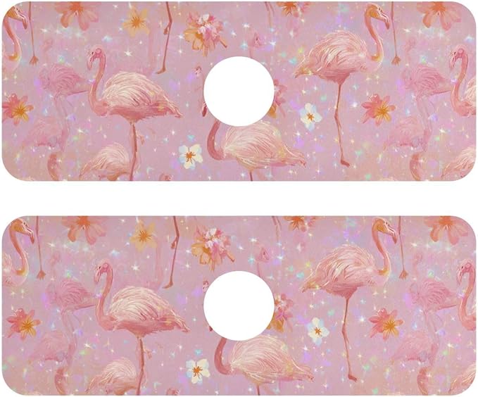 Kitchen Sink Splash Guard 2 PCS 14.7 Inch Sink Faucet Mat Splash Guard by Eyanle