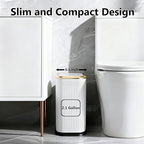 TIPGO Bathroom Trash Can with Lid, 2.1 Gallon / 8 Liter Small Garbage Can - Image 2
