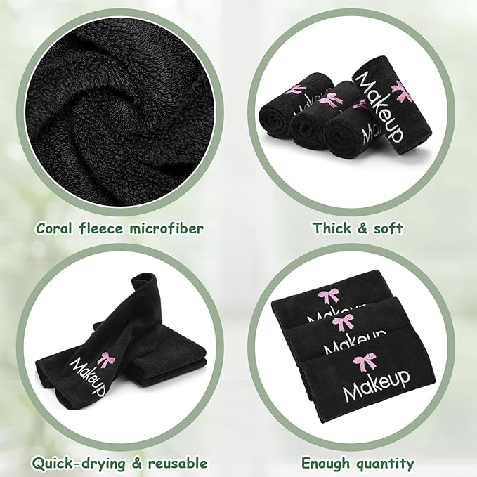 Shimeyao 20 Pack Makeup Towels Black Makeup Washcloths - Image 3