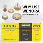 30 Pack Wire Brush Wheel for Drill, Brass Wire Brush for Drill, 1/4 Inch Hex - Image 3