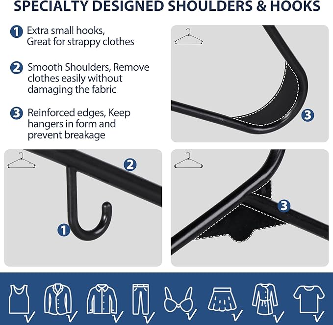 SUPER DEAL Plastic Hangers 100 Pack, Clothes Hangers - Image 5