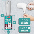 Lint Rollers for Pet Hair Extra Sticky, 550 Sheets Mega Value Set Lint Roller - Image 6