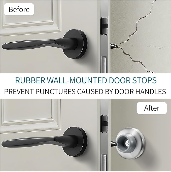 6 Pack Concave Wall Door Bumper Stopper, 304 Stainless Steel Wall Mount - Image 6