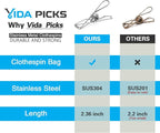 40 Pack Wire Clothes Pins Heavy Duty Outdoor, Stainless Steel ClothesPins - Image 4