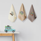 Kitchen 3 Pcs Camping Themed Hand Towels Embroidered Happy Camping Bathroom - Image 3