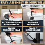 2 PCS Black Toilet Brush and Holder Set - Image 6