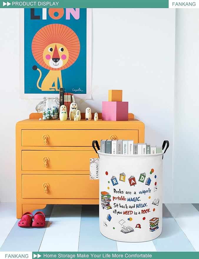 FANKANG Storage Basket, Nursery Hamper Canvas Laundry Basket Foldable - Image 3