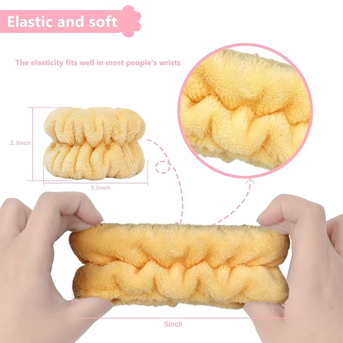 8pcs Wrist Bands for Washing Face, Absorbent Face Washing Wristbands, - Image 3