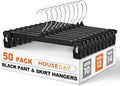 HOUSE DAY Black Pants Hangers 50 Pack, 12 Inch Skirt Hangers by HOUSEDAY