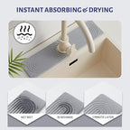 Stone Faucet Mat for Kitchen Sink，Super Absorbent Diatomite Fast Drying Stone - Image 3