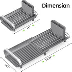 TOOLF Small Dish Drying Rack, Mini Expandable Compact Dish Rack, Slim - Image 9